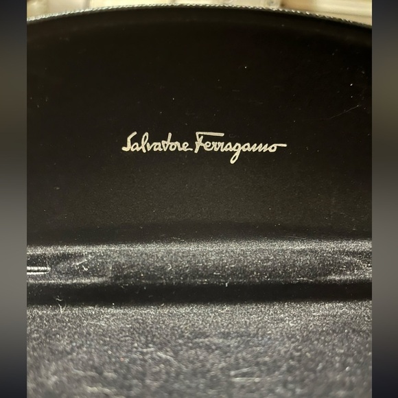 Salvatore Ferragamo Eyeglass or Sunglasses Hard CASE ONLY clamshell design, Blk - Picture 8 of 11